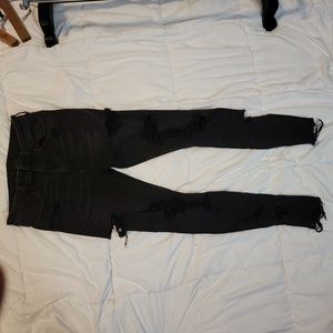 American Eagle Black Distressed Jeggings